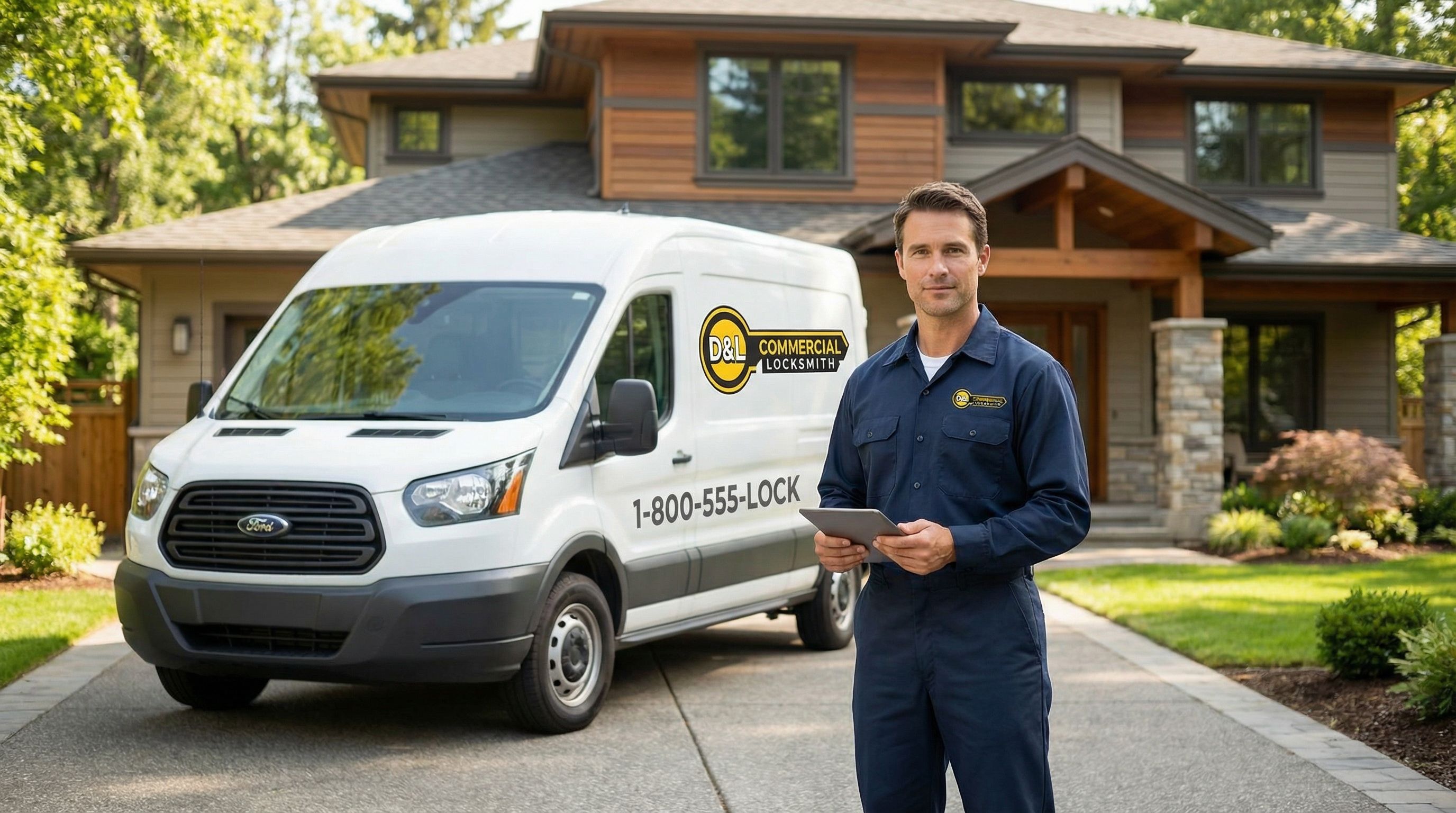 Residential door lock being installed